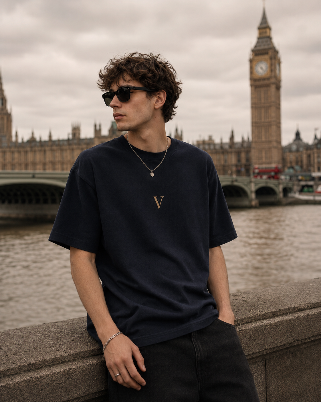 VARCHAX Equinox Tee — front, the quiet V emblem