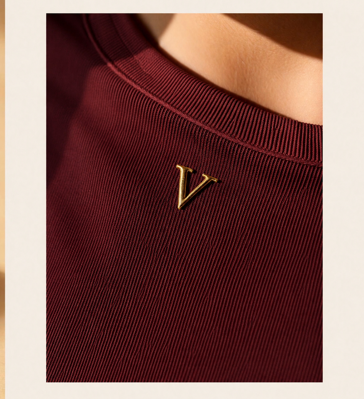 V emblem embroidery